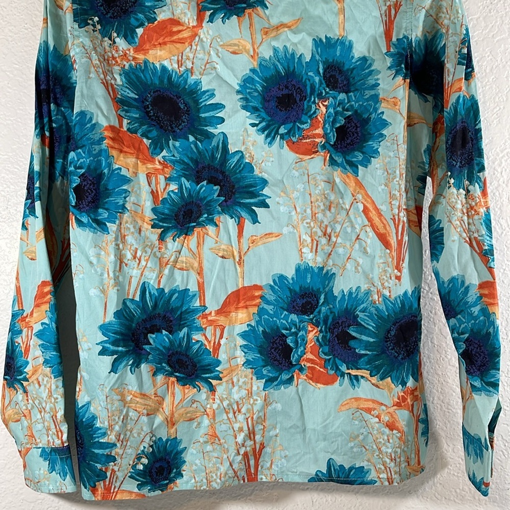 INC INTERNATIONAL CONCEPTS Island Breeze Sunflower Print Blue Coast Combo Shirt - Picture 7 of 11